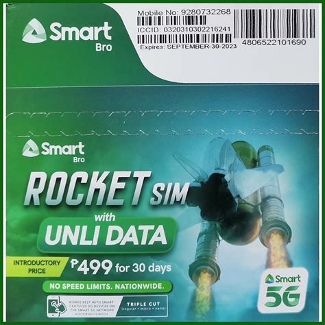 Smart Bro Rocket SIM 699 with 30 days UNLI data .